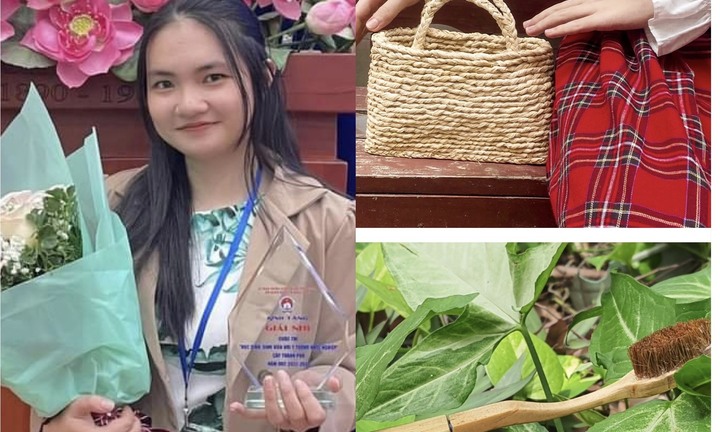 Nữ sinh viên sư phạm biến bã mía, vỏ trứng thành hộp bút, túi xách
