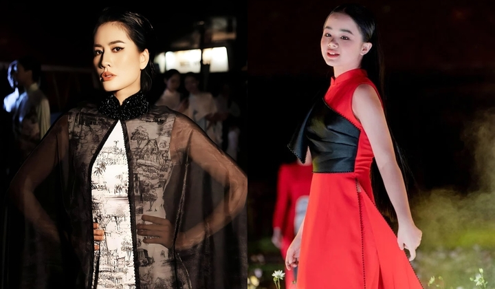 Diễn viên Minh Cúc, mẫu nhí Maika Ngọc Khánh khoe sắc với áo dài cách điệu