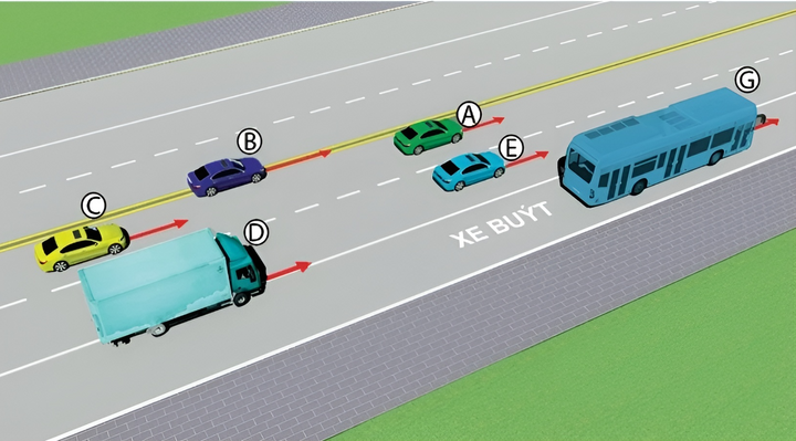 Những xe nào vi phạm quy tắc giao thông?