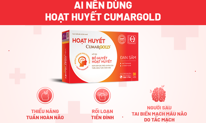 Hoạt huyết CumarGold - Hỗ trợ bổ huyết, cải thiện thiểu năng tuần hoàn não