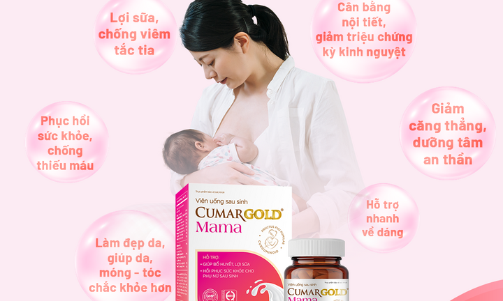 CumarGold Mama - Viên uống lợi sữa, đẹp da và hồi phục sức khỏe sau sinh