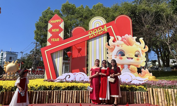 Check-in ngày xuân, người dân tán thưởng đường hoa Gia Lai 'xứng điểm 10'
