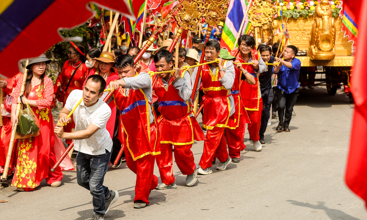207 thuyền, 60 trai tráng tham gia rước nước ngày khai hội chùa Tam Chúc