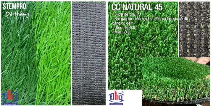 So sánh cỏ nhân tạo không cát, không hạt và cỏ nhân tạo thông thường