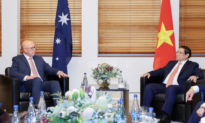 Thủ tướng Phạm Minh Chính tiếp Lãnh đạo Đảng Tự do Australia Peter Dutton