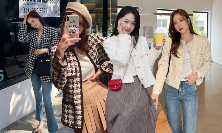 Cách mặc áo tweed đi làm không bị chê già