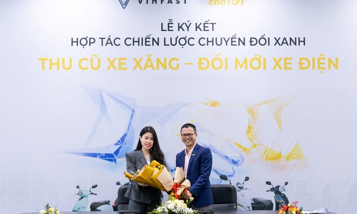 VinFast hợp tác cùng Chợ Tốt triển khai thu cũ xe máy xăng - đổi mới xe máy điện