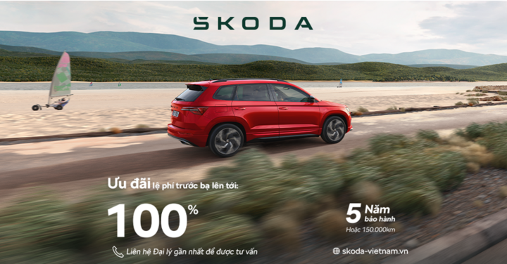 Skoda ưu đãi phí trước bạ lên tới 100%