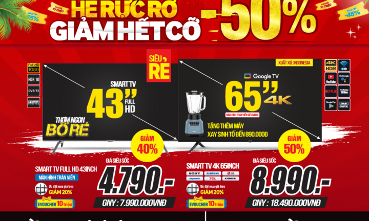 Sale hè rực rỡ, MediaMart giảm hết cỡ -50%