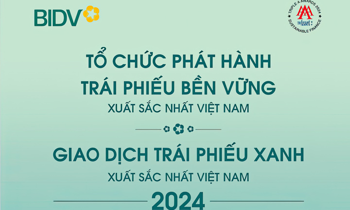 BIDV được vinh danh trong lĩnh vực Tài chính bền vững