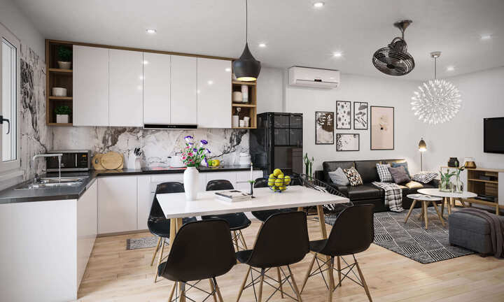 Lưu ý khi thiết kế phòng khách và phòng bếp liền kề