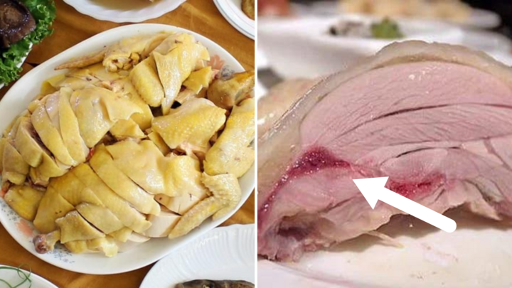 Gà luộc xong tủy xương còn đỏ có phải là chưa chín?