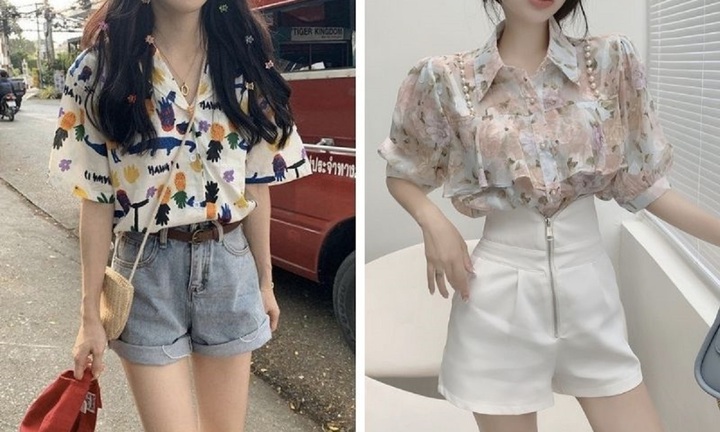 Cách phối áo sơ mi và quần short cá tính cho nàng diện ngày hè