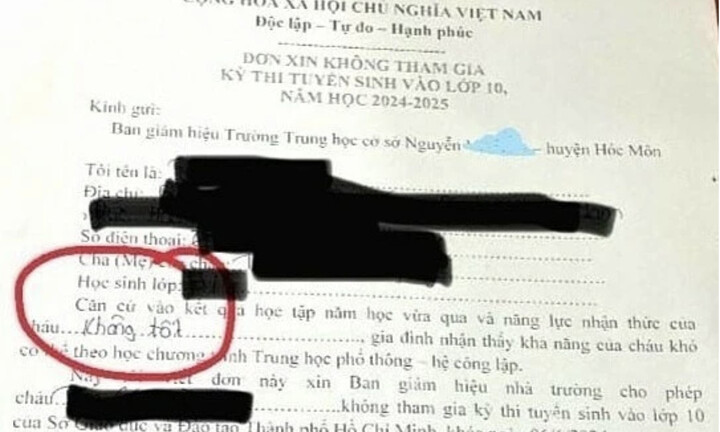 Vụ phát đơn xin không thi tuyển lớp 10 ở TP.HCM: Phòng GD&ĐT báo cáo gì?