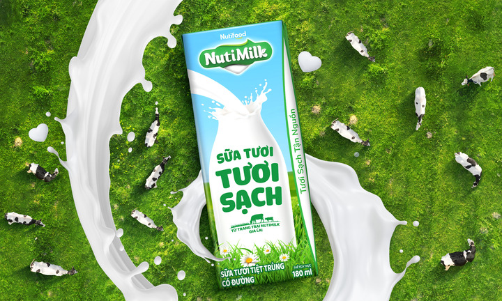 Sữa tươi tươi sạch NutiMilk dinh dưỡng chuẩn cao chào sân với diện mạo bắt mắt