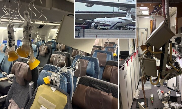Hình ảnh trong máy bay Singapore Airlines sau cú hạ cánh khẩn cấp xuống Bangkok