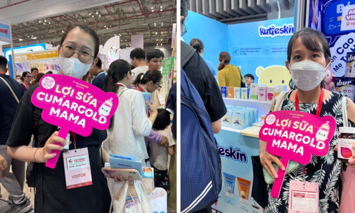 Lần đầu tiên viên uống lợi sữa CumarGold Mama tham gia triển lãm quốc tế