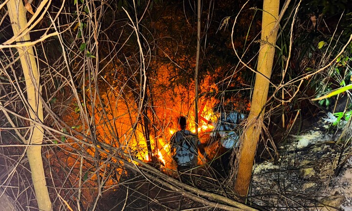 Hơn 300 người xuyên đêm dập lửa cứu rừng trên núi Chóp Vung tại Bình Định