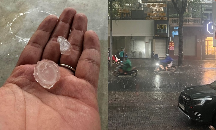 TP.HCM mưa trắng trời, nhiều nơi xuất hiện mưa đá