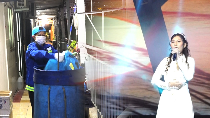 Nữ lao công sáng thu gom rác, tối 'biến' thành ca sĩ phòng trà