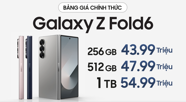 Samsung Galaxy Z Fold6 đắt hơn năm ngoái, giá gần 55 triệu đồng