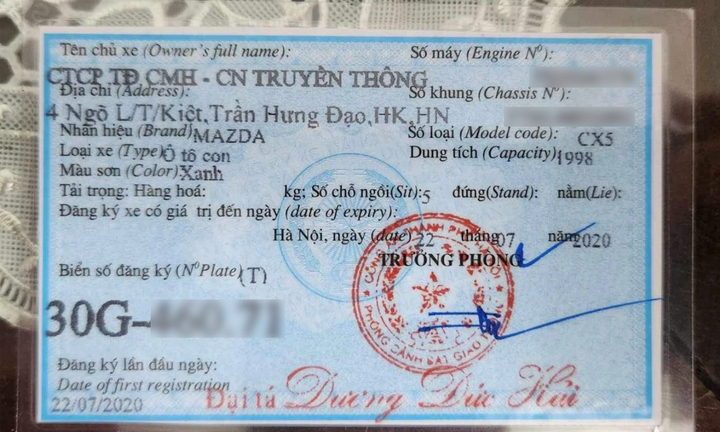 Ô tô không có giấy đăng ký xe bị phạt bao nhiêu tiền?