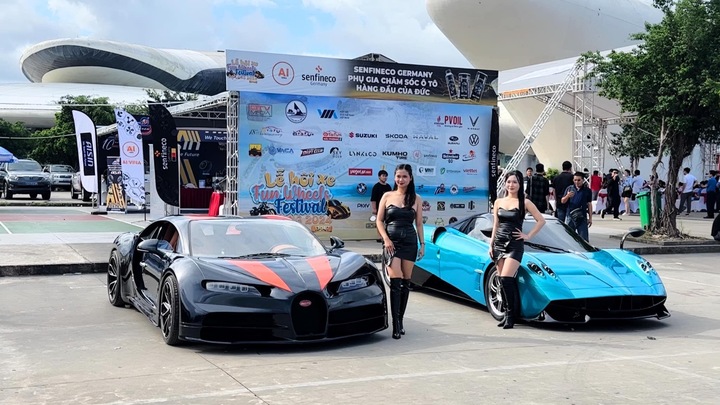Bugatti Chiron và Pagani Huayra tự chế của 9x Việt khoe dáng tại Hạ Long