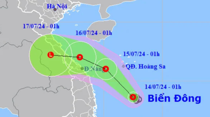 Áp thấp nhiệt đới hướng vào miền Trung, cả nước mưa lớn nhiều ngày