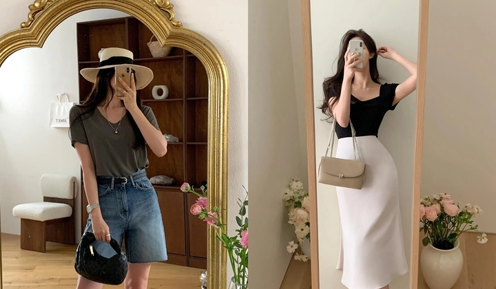 Phối áo thun theo cách cơ bản sau, quý cô U40 không bao giờ lo bị chê mặc xấu