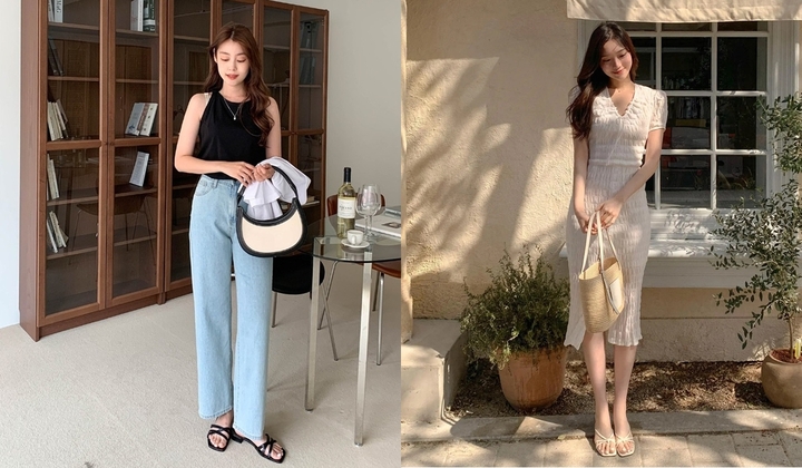 Kiểu trang phục mix với sandals sẽ càng tăng thêm điểm sành điệu cho bạn gái