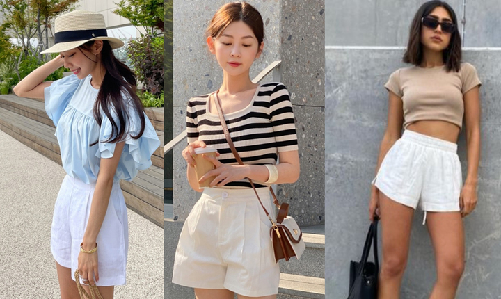 Phối đồ với quần shorts trắng