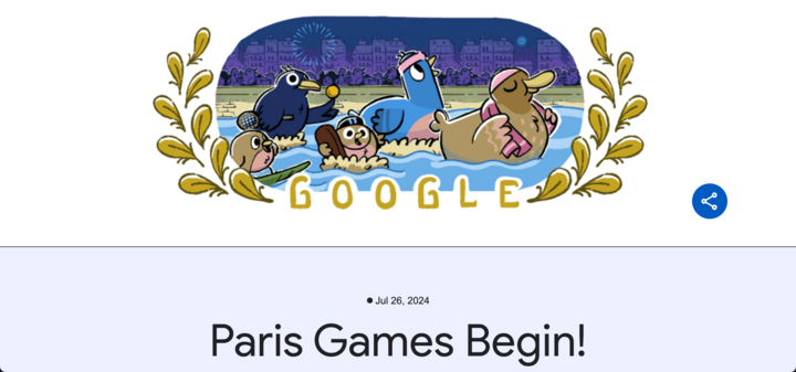 Google Doodle chào đón Olympic Paris 2024