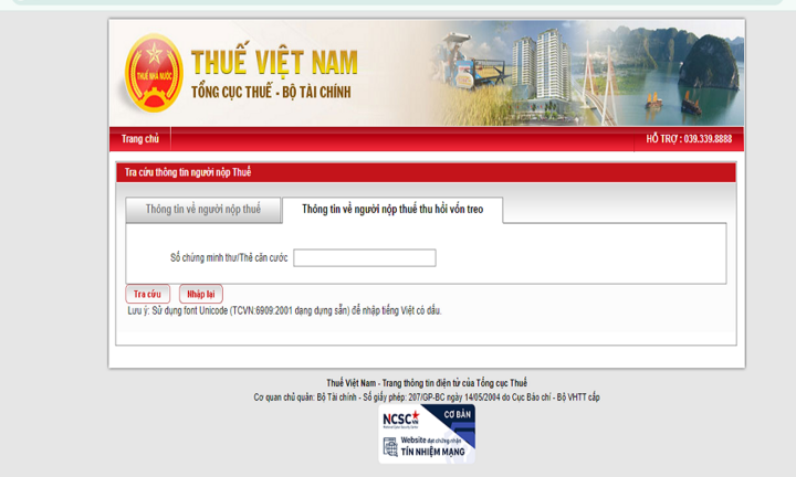 Cảnh báo giả mạo website của Tổng cục Thuế