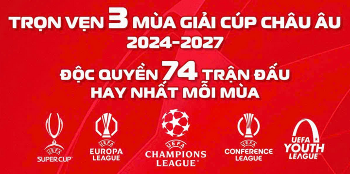 Thưởng thức trọn vẹn 3 mùa giải Cúp châu Âu và 74 trận độc quyền C1 trên TV360