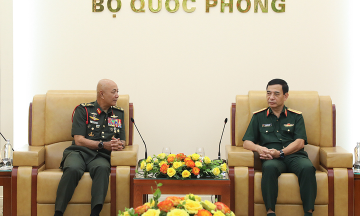 Đại tướng Phan Văn Giang tiếp Tư lệnh Lực lượng Quốc phòng Malaysia