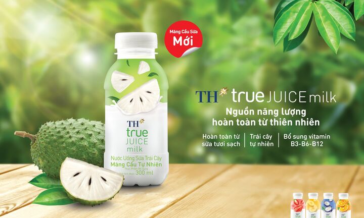 TH ra mắt Nước uống sữa trái cây mãng cầu tự nhiên TH true JUICE milk