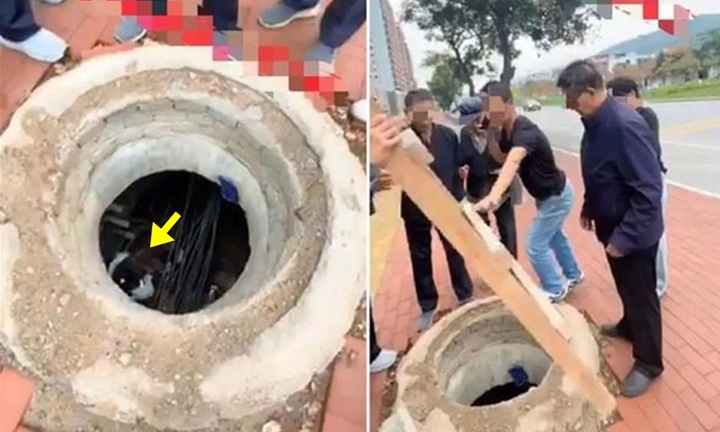 Con gái rơi xuống giếng, bố nhất định chụp ảnh rồi mới cho cứu hộ