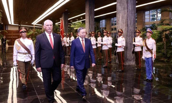 Lễ đón chính thức Tổng Bí thư, Chủ tịch nước Tô Lâm tại Cuba diễn ra trọng thể