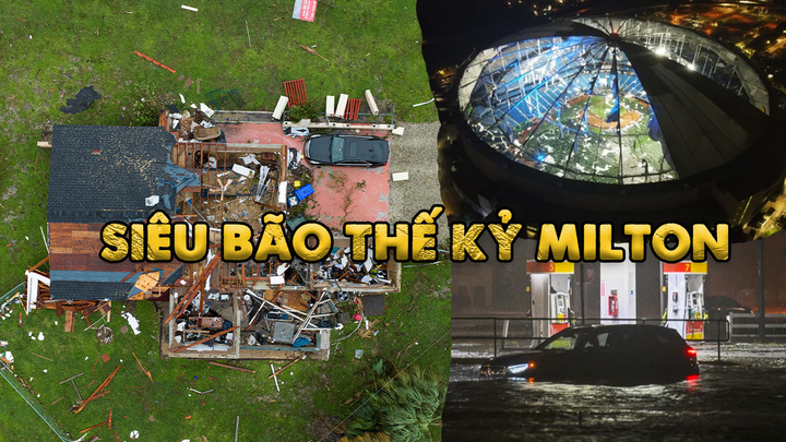 Hình ảnh siêu bão thế kỷ Milton gây thiệt hại nặng nề cho bang Florida