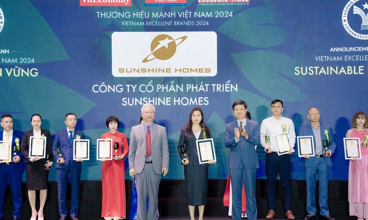 Sunshine Homes được vinh danh Top Thương hiệu mạnh - Phát triển bền vững 2024