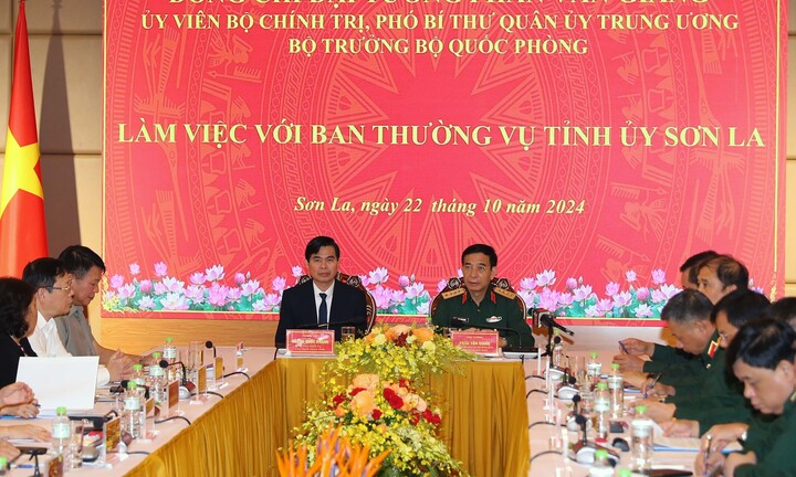 Đại tướng Phan Văn Giang làm việc với tỉnh Sơn La