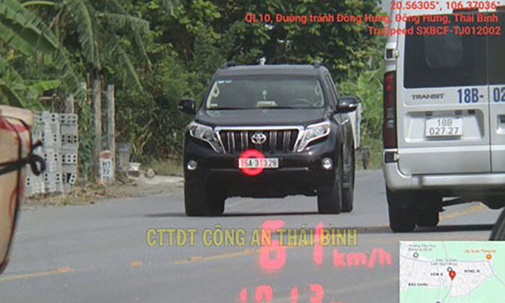 Công an Thái Bình công bố danh sách 66 ô tô bị phạt nguội tháng 10