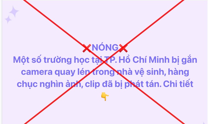 Bác tin đồn 'hàng nghìn clip nữ sinh ở TP.HCM bị quay lén trong nhà vệ sinh'