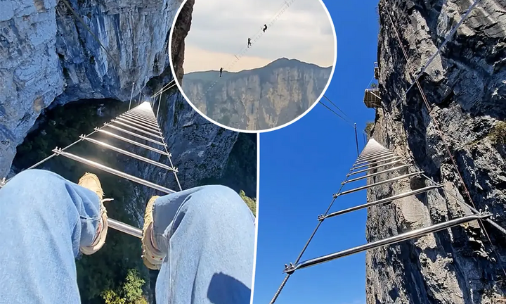 'Thang dây tử thần' lơ lửng ở độ cao 1.500m hút du khách mê cảm giác run rẩy