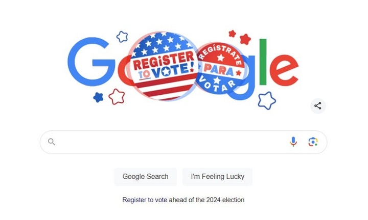 Google Mỹ đổi logo tìm kiếm đón ngày bầu cử Tổng thống 2024
