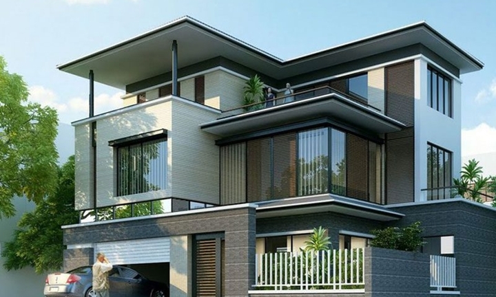 Mẫu nhà có tầng bán hầm đẹp độc đáo