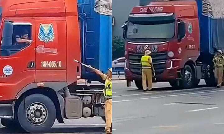 Bị yêu cầu dừng xe, nam tài xế ‘ném’ chai nước vào CSGT 