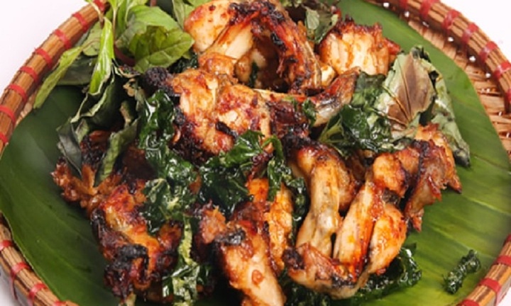 Cách làm ếch nướng lá lốt đơn giản