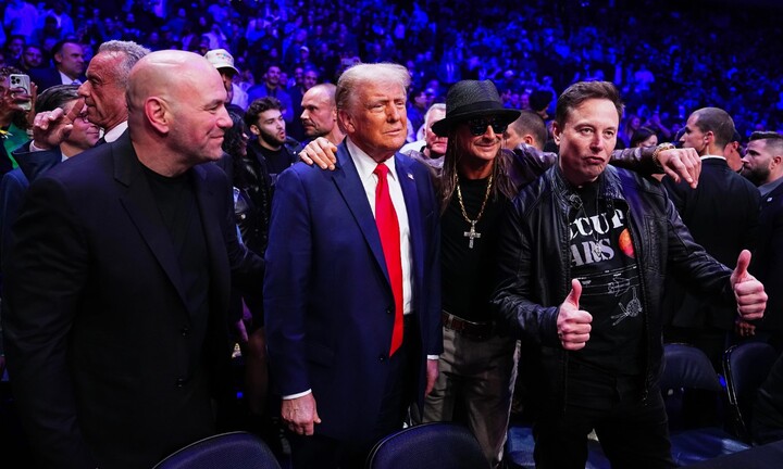 Ông Trump xem đấu võ cùng tỷ phú Elon Musk