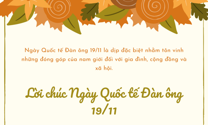 Lời chúc Ngày Quốc tế Đàn ông 19/11 hay và độc đáo